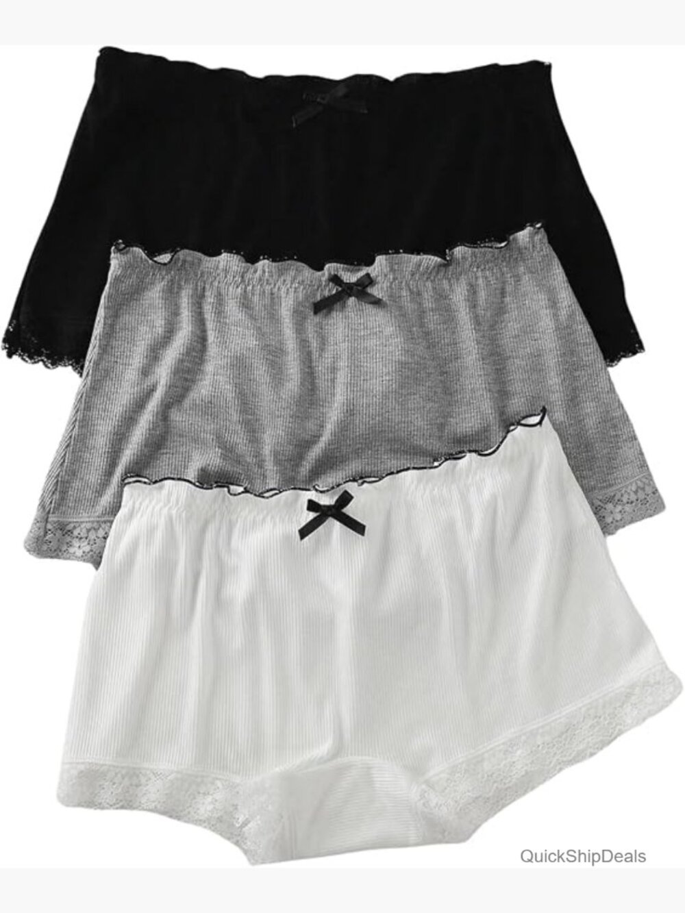 3 Pack Pajama Shorts with Lace Trim Lounge Shorts